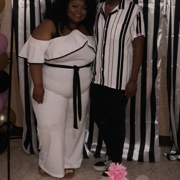 3x white jumpsuit